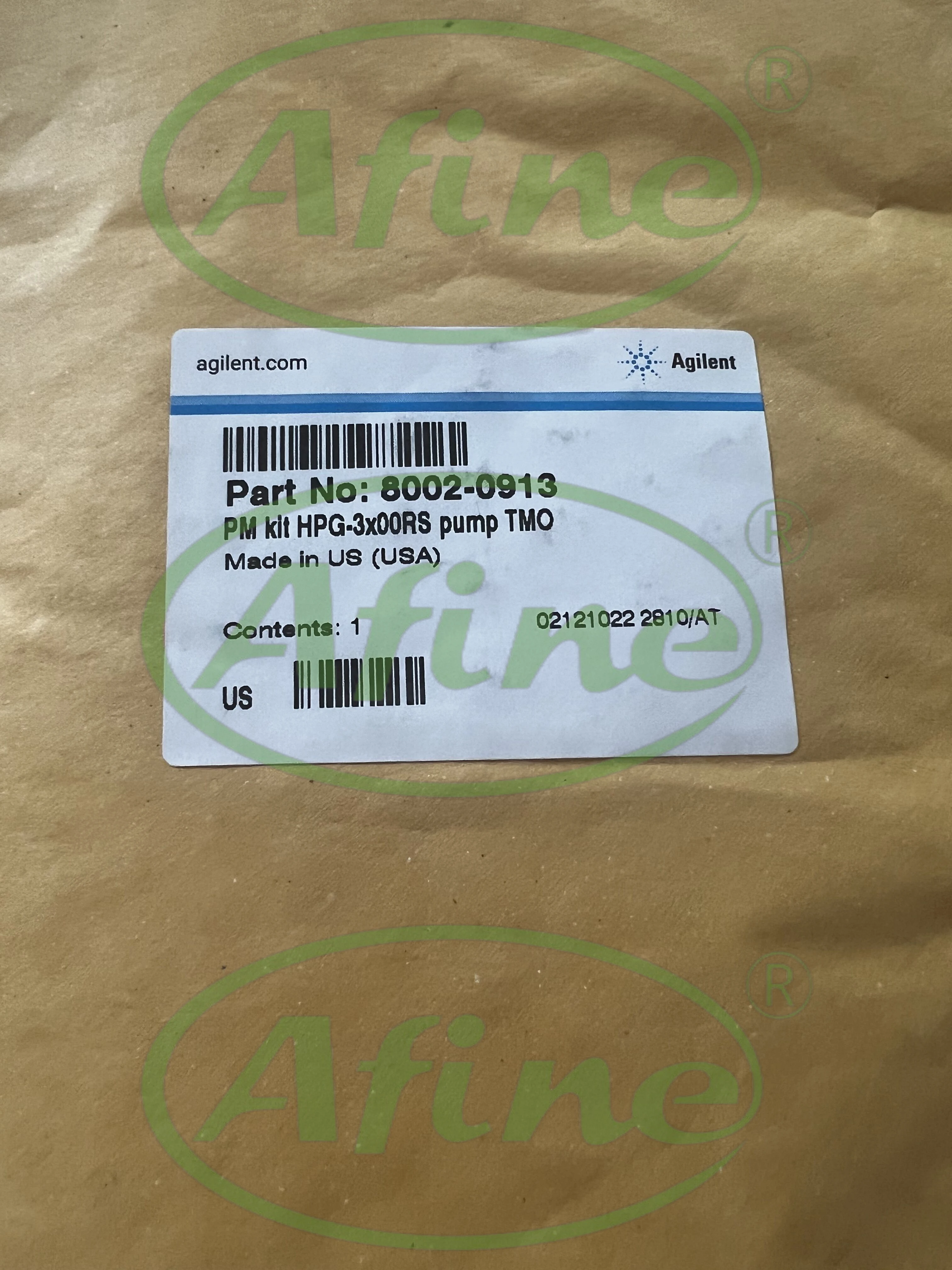 

AFINE 8002-0913 Agilent performance maintenance kit for Dionex UltiMate 3000 HPG-3x00RS pump