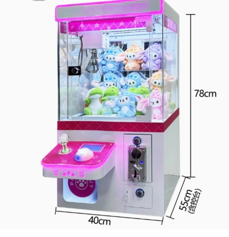 Mini Claw Machine with Coin Operated Mode Transparent Grabber for Home Business  Gift Game