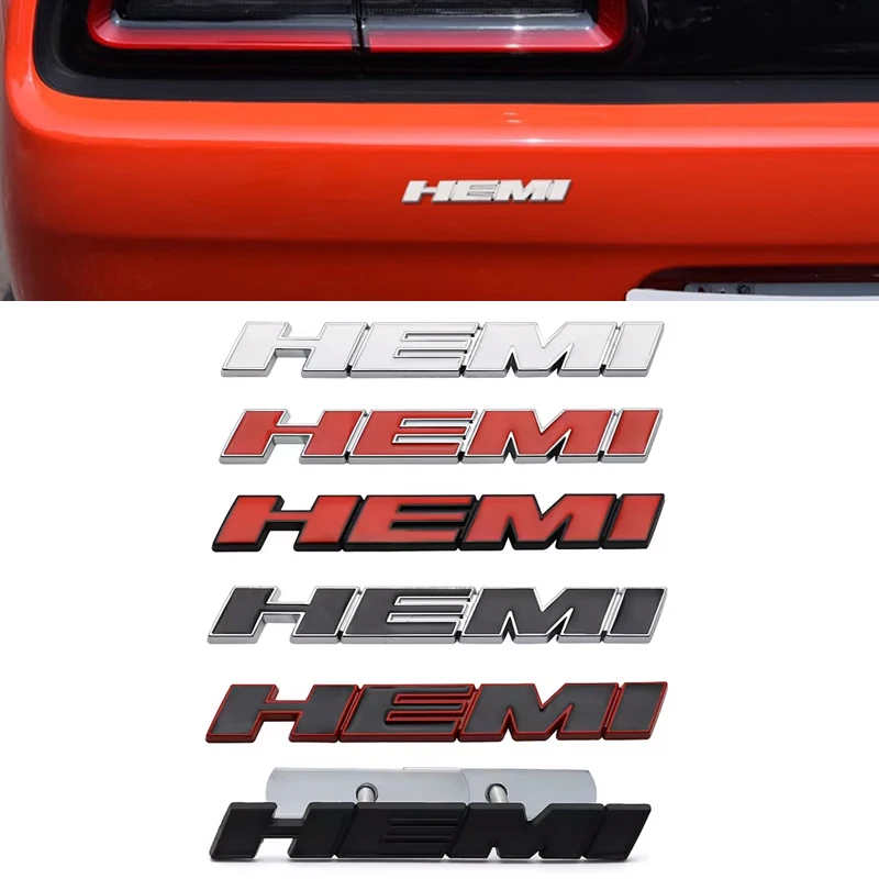 Adesivos de metal 3d para carro, hemi grill, emblema, decalque para porta-malas traseiro, para carregador de viagem, calibre ram, avenger, dardo, estilo challenger