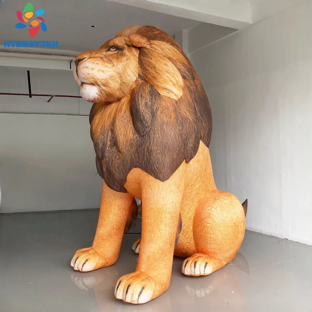 

Realistic inflatable animals, African lion track giant animal inflatable lion model, sitting in the central zoo scene accessorie