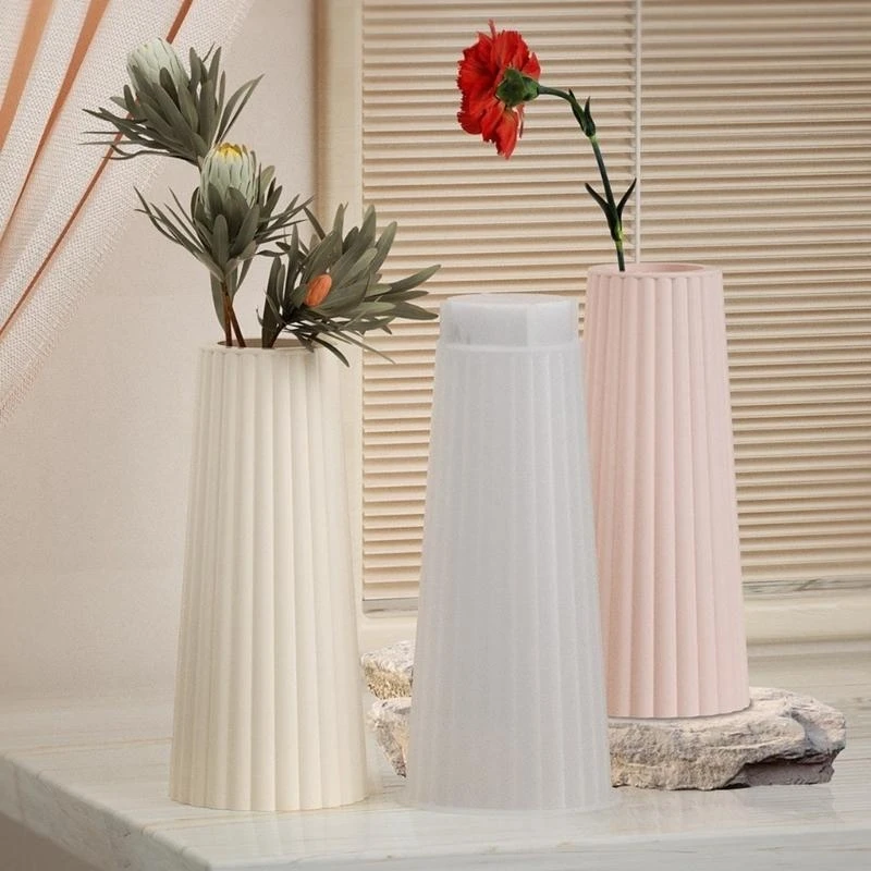 

F92D 2 Pcs Striped Vase Silicone Mold Pen Holder Resin Mold for DIY Craft Ornament