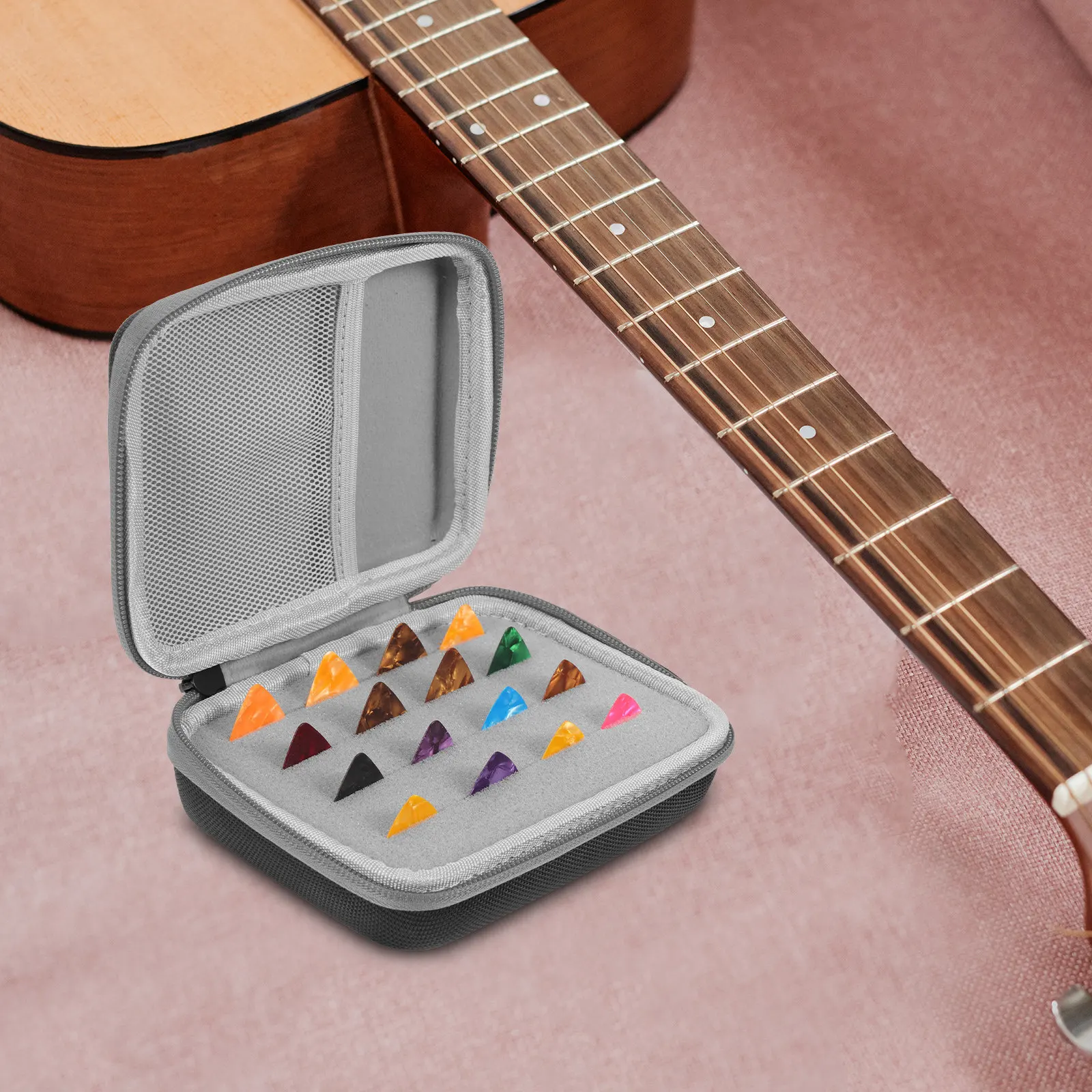 1Set Guitar Picks Storage Holder Durable Portable Case Organizer for Guitar Plectrums Capo Practical Accessories
