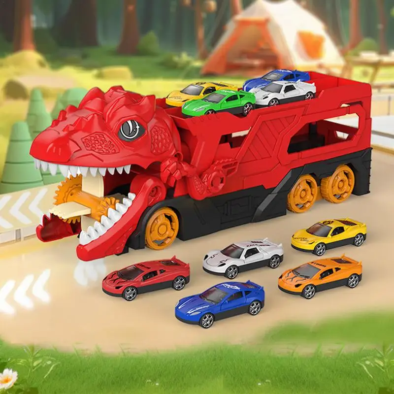 Dinosaur Truck Toy Innovative Animal Car Toys Dinosaur Toy Cars Versatile Car Track Toy Dinosaur Transporter Truck For Kids Ages