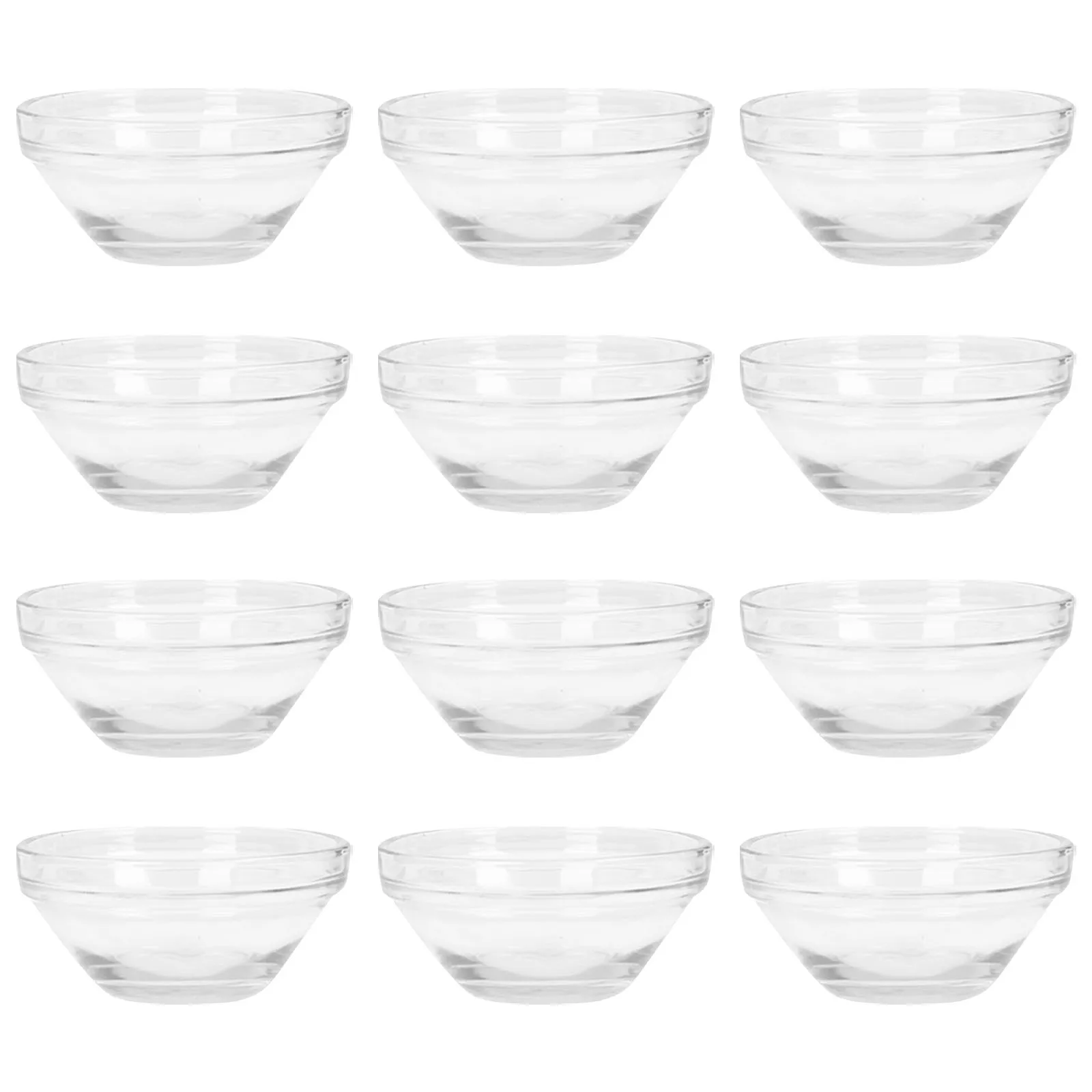 

12Pcs Glass Facial Mask Bowls Clear Smooth Surface Essential Oil Mixing Bowls Reusable Beauty Salon Spa Supplies