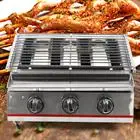 

Commercial Gas Grill Outdoor BBQ Tabletop Stainless Steel Cooker with 3 Burners