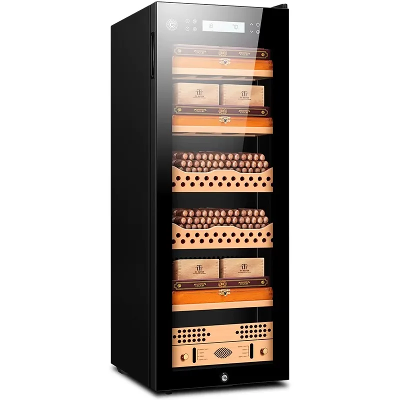 

48C2 CIGARLOONG Constant Temperature and Humidity Humidor, Cedar Wood Frame Compressor Cigar Cabinet