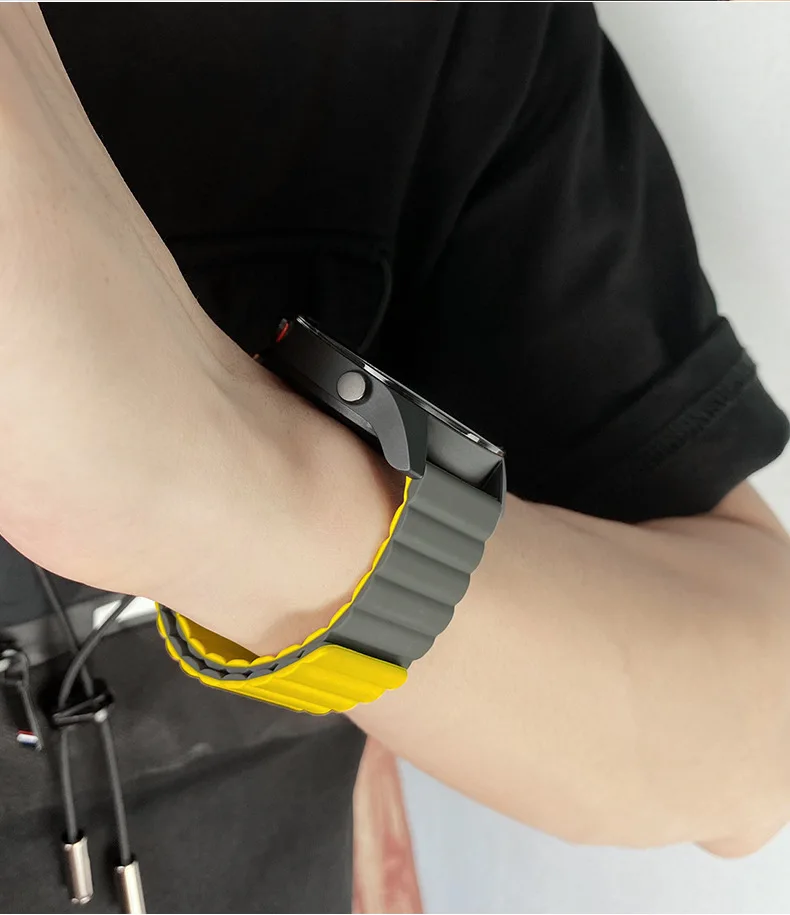 المغناطيسي سيليكون حزام الساعات ل شاومي ساعة S2 S1 برو نشط/color2 حزام استبدال سوار لهواوي ساعة GT3 برو 46 مللي متر