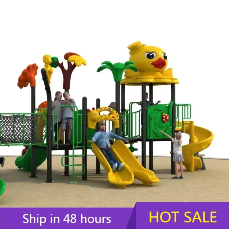 

YTYIN Hot Selling Children's Outdoor Playground Equipment Colorful Plastic Kids' Amusement Park with a Slide for Schools