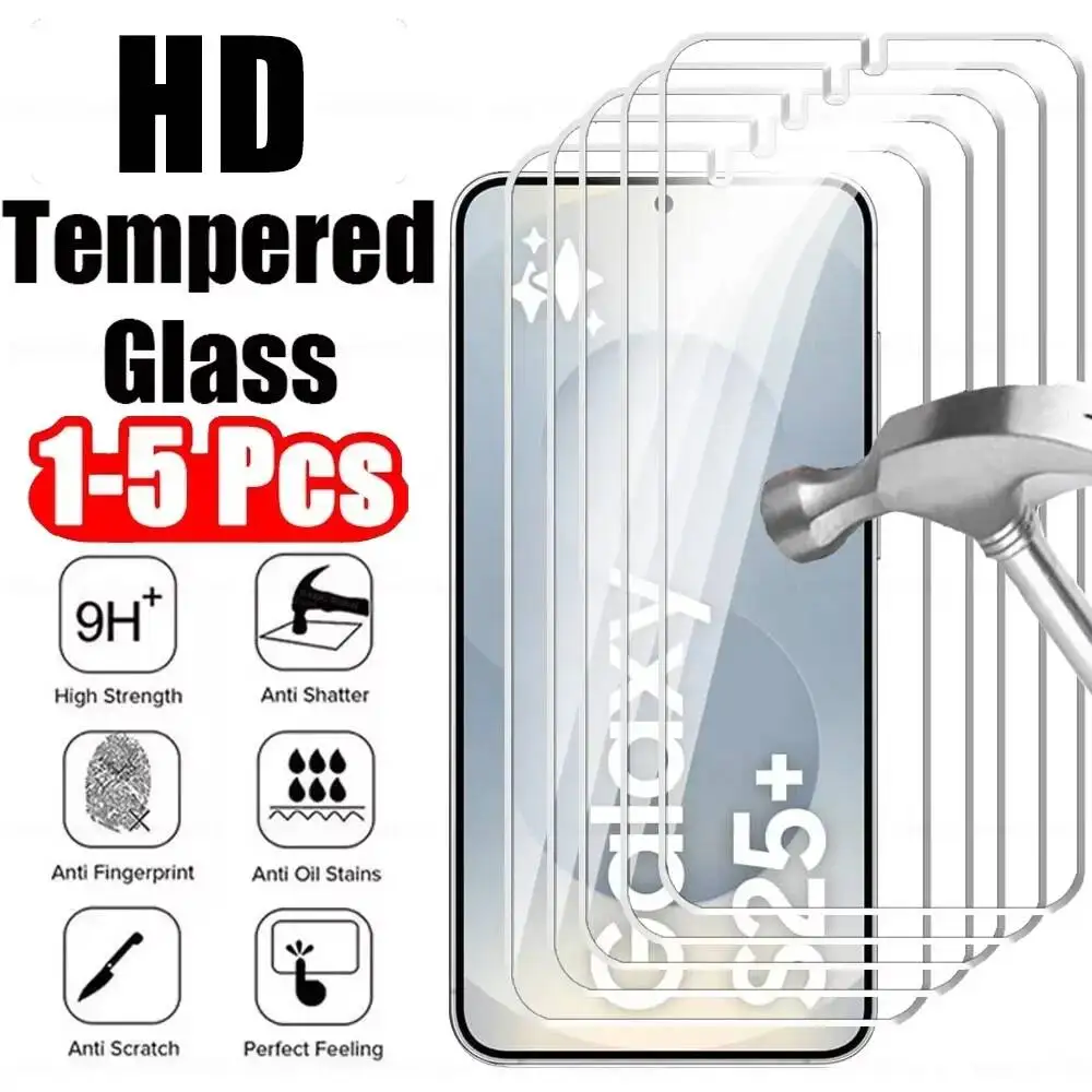 

1-5PCS Screen Protector Tempered Glass For Samsung Galaxy S25 S24 Ultra S23 Plus S22+ S21 FE - Anti-Explosion Clear Protection