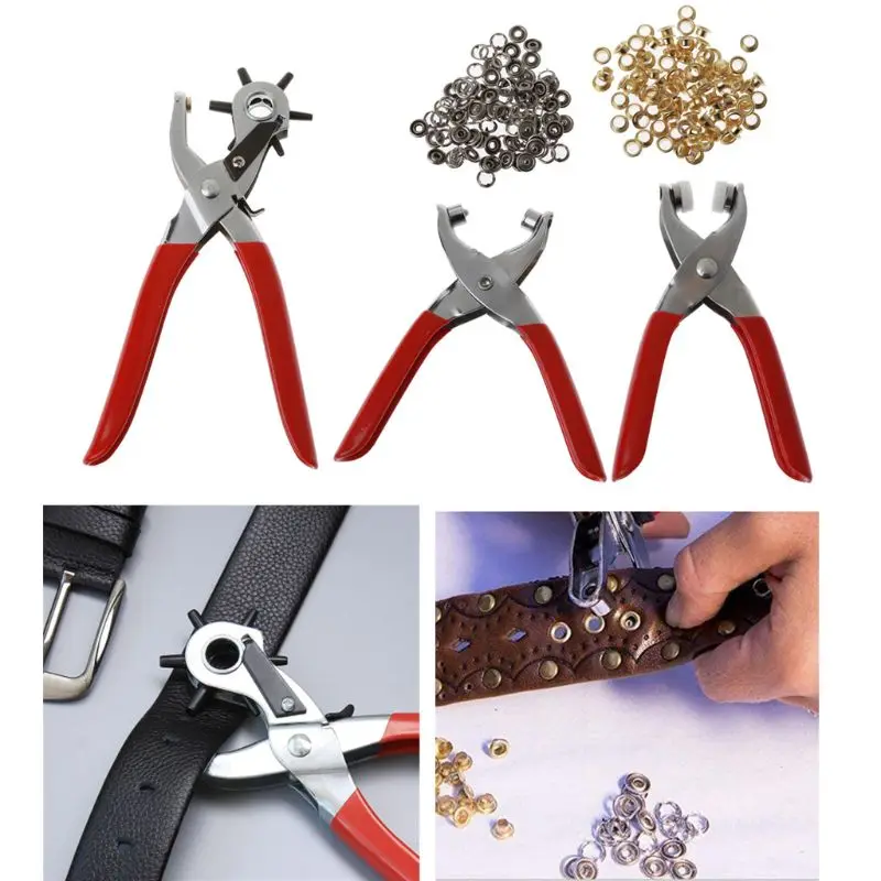 

3Pieces Plier Leather Hole Tool Belt Hole Puncher Revolving