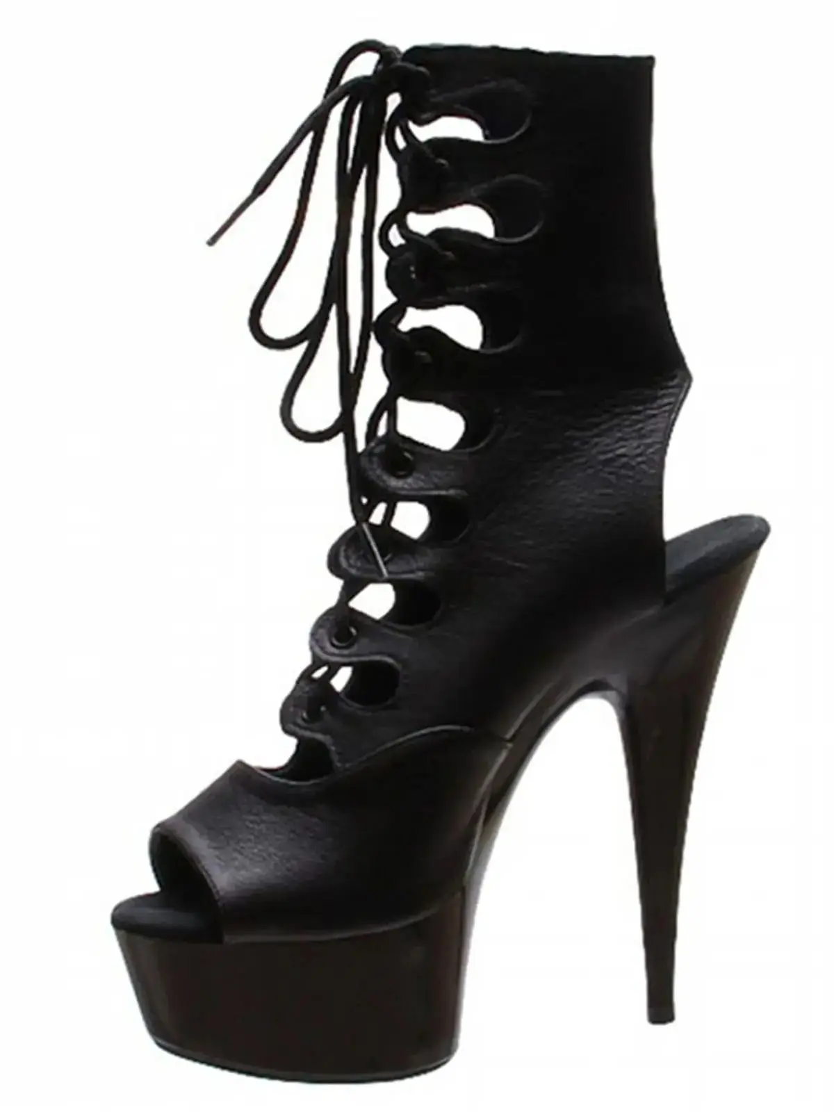 2024 القوطية الدانتيل يصل حذاء من الجلد النساء الأسود براءات الاختراع والجلود انقطاع تصميم شبكة لوحات منصة خنجر الكعوب فاسق الأحذية