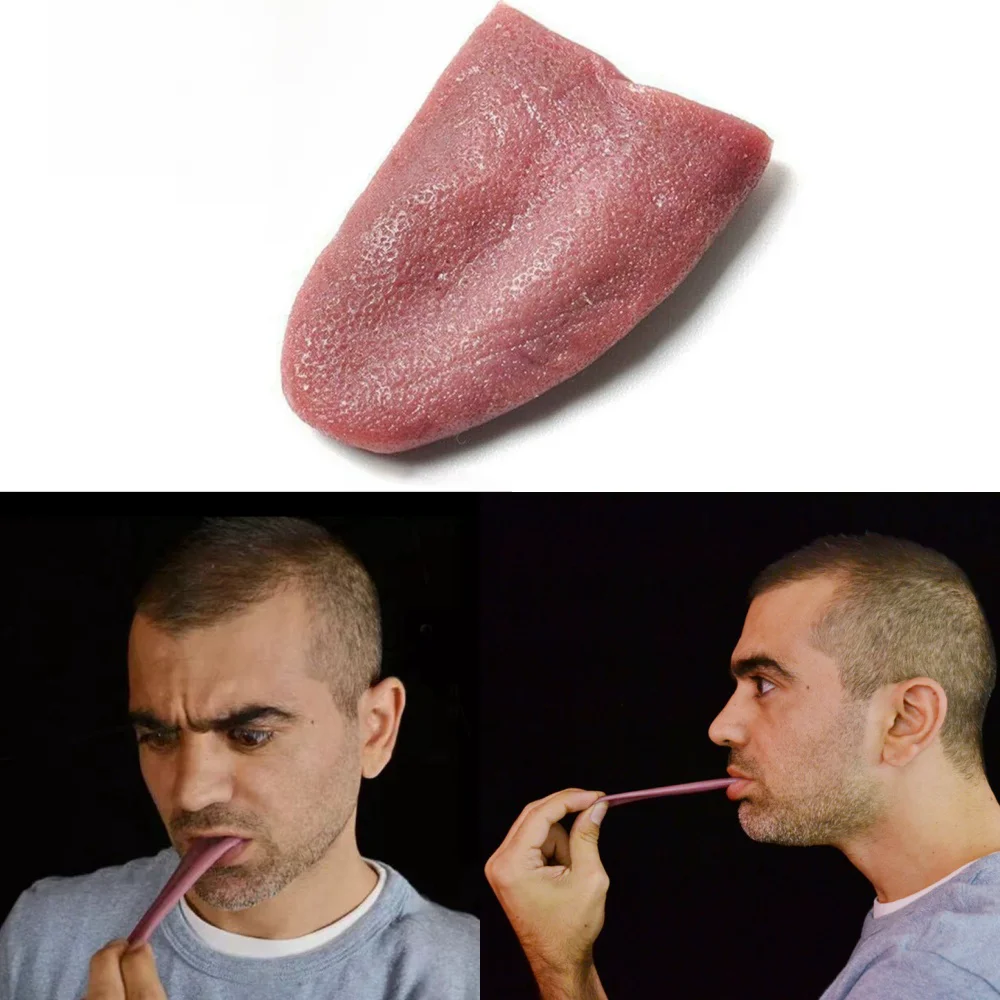 1 pièce Fausse langue en caoutchouc et silicone pour farces d'horreur et de blagues, jouet pour enfants, idéal pour Halloween