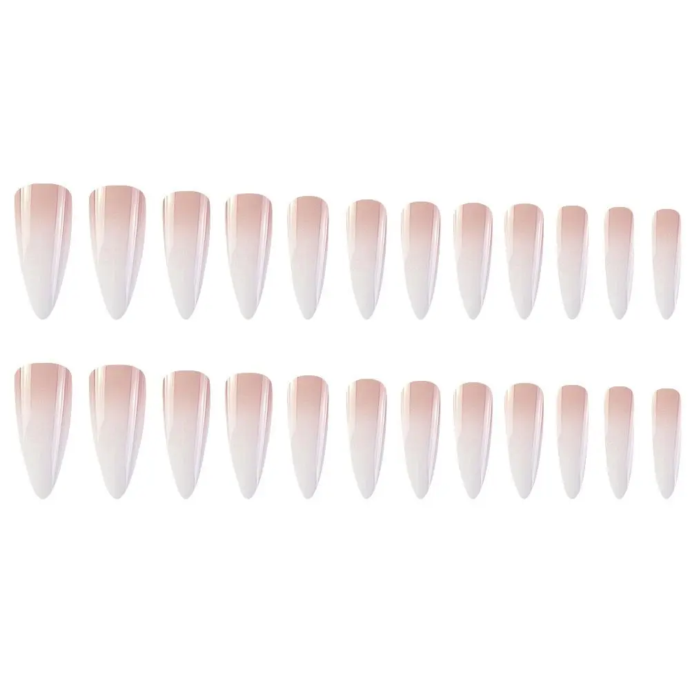 Afneembare draagbare manicure Druppelvormige nepnagels Lange lengte Volledige dekking Valse nagel Cusp Hoofd Nageltips Meisje
