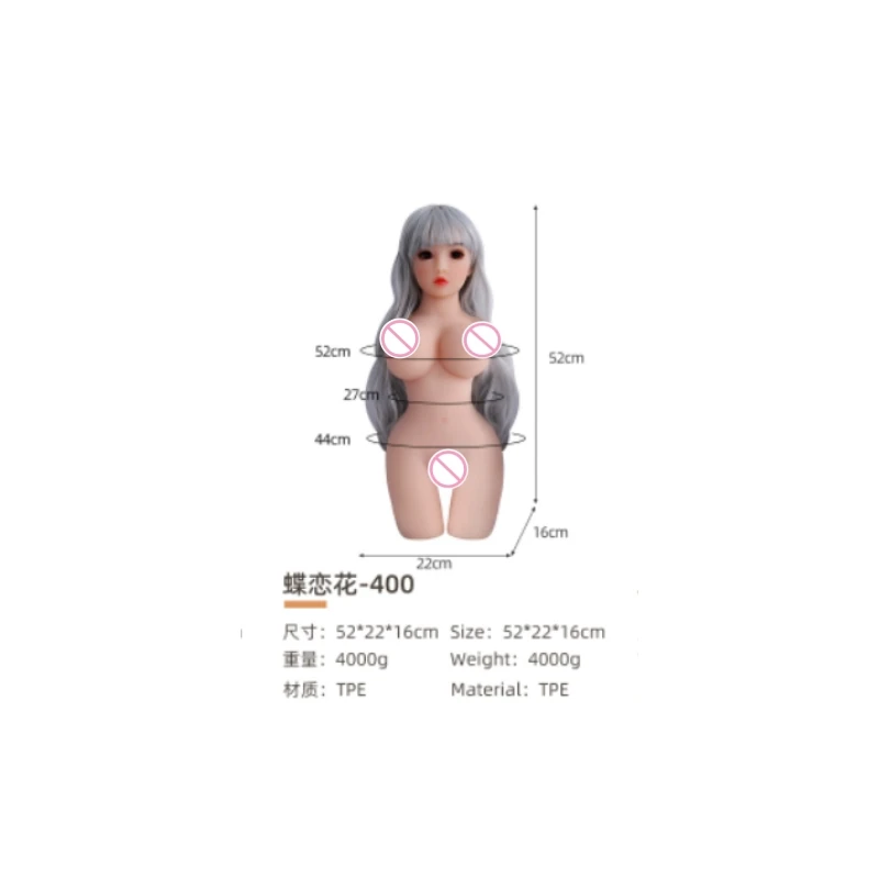 Male Masturbator Sex Doll with Big Boobs Pussy Ass, Lifelike Dolls Torso Pocket Pussy Adult Sex Toy for Men with  Head & Hair