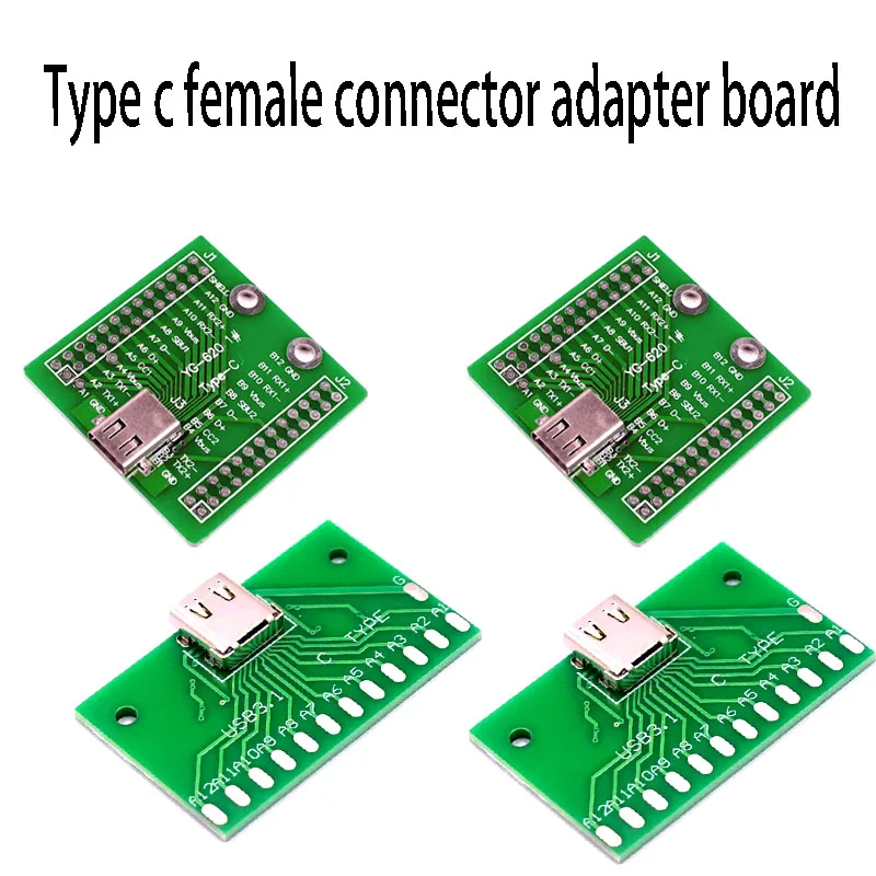 1PC USB 3.1 Type-C Connector 24 Pins Female Socket with PCB board 24P 2*13 Double side Electronic Connector Adapter