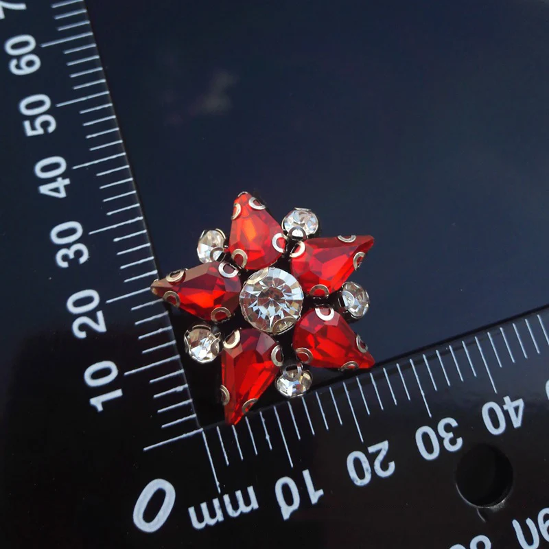 AHYONNIEX 5 PCS Star Flower Rhinestones Bead Patches Sew On Beading Applique Clothes Shoes Bags Decoration Patch DIY