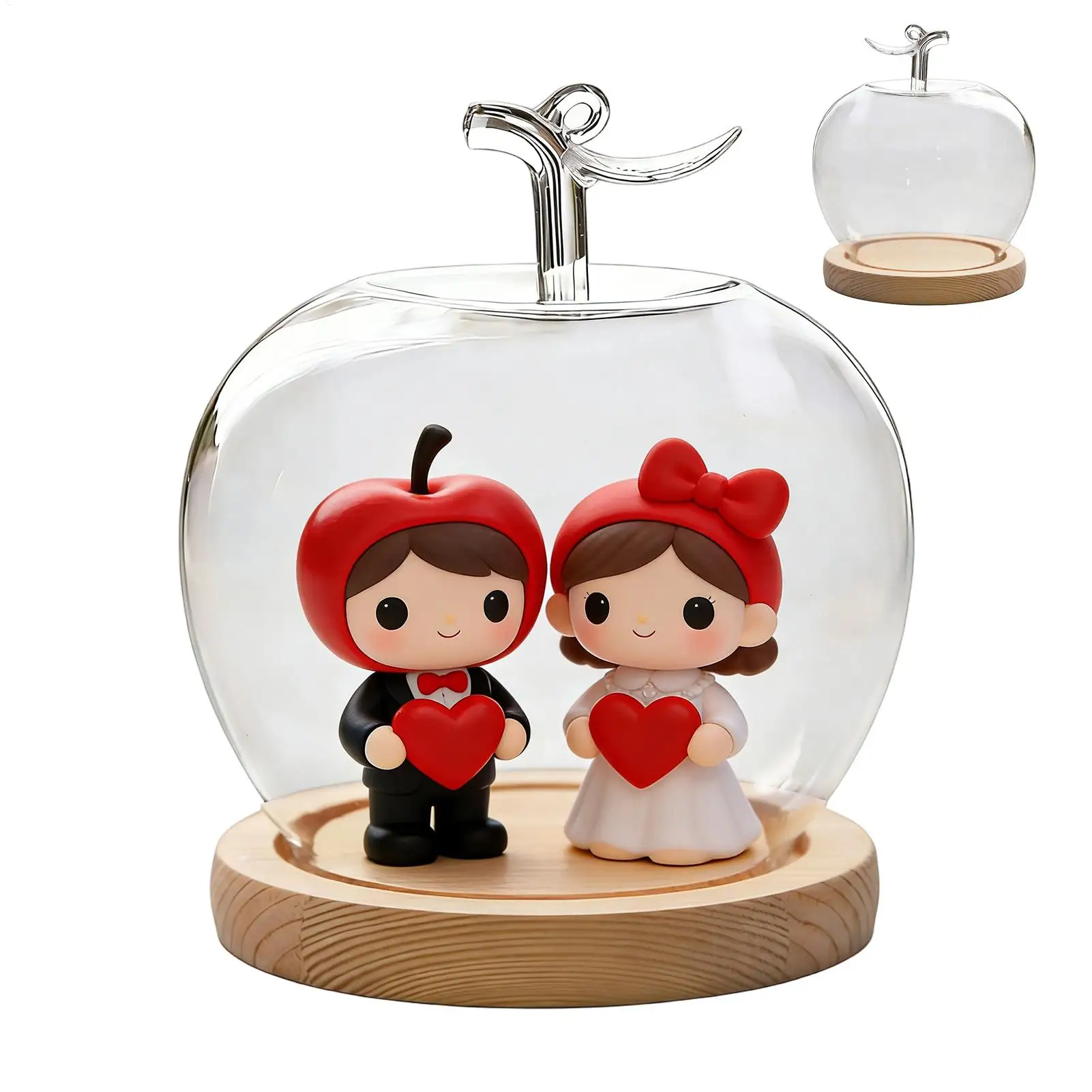 Cloche Glass Dome Fruit Shape Desktop Decoration Preserved Flower Glass For Collectors Home Retail Store Wedding Jewelry Gifts