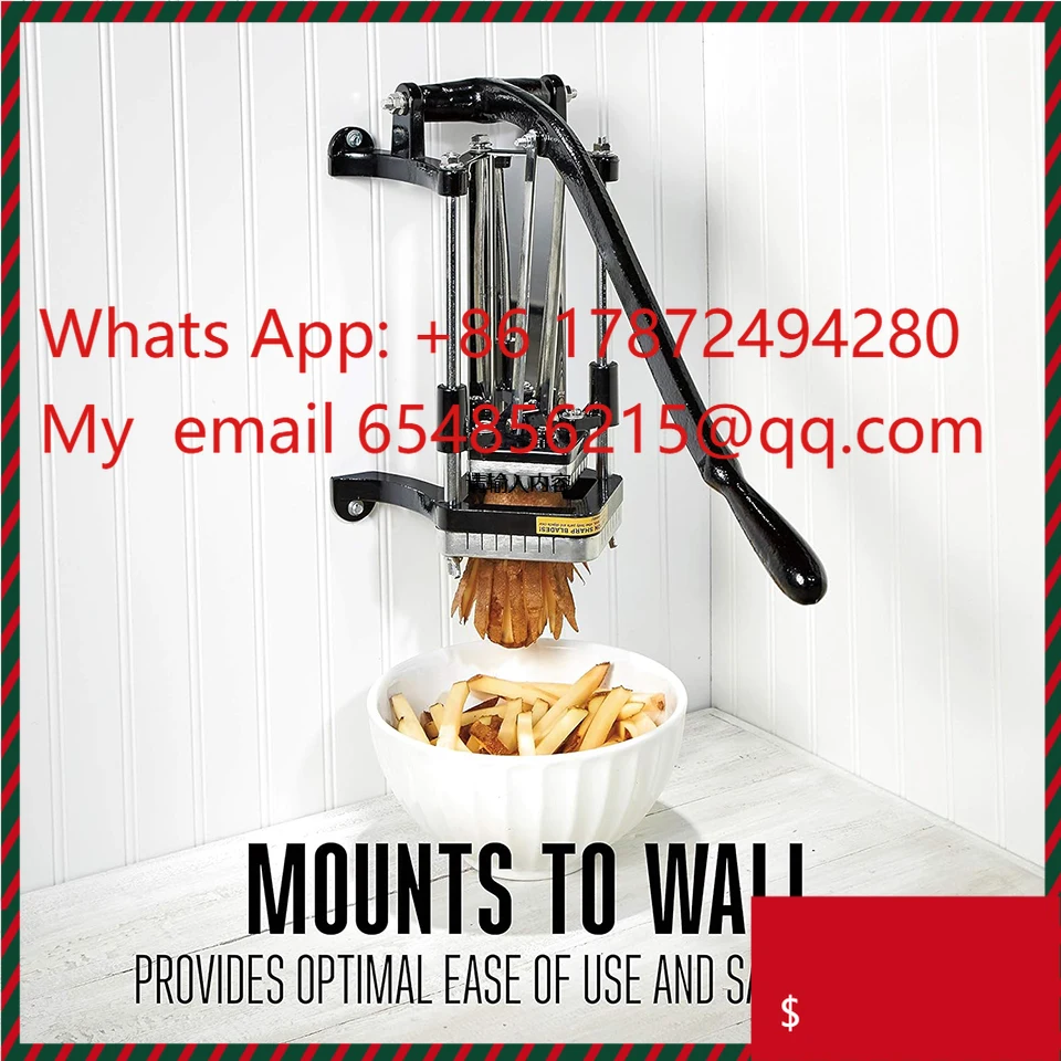 KL005 Professional French Fry and Vegetable Cutting Machine with 8/10/12mm Blades, Black