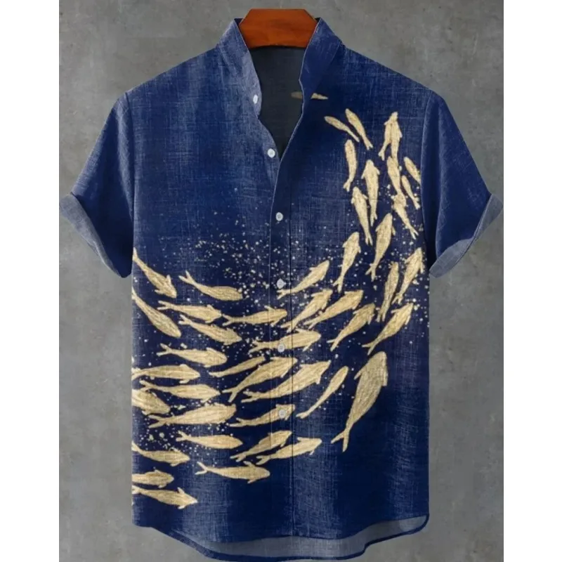 

Top Loose Clothing Fashion Vintage Summer Shirt Fast Shipping New Men's Printed Hawaiian Shirt Casual Short Sleeve