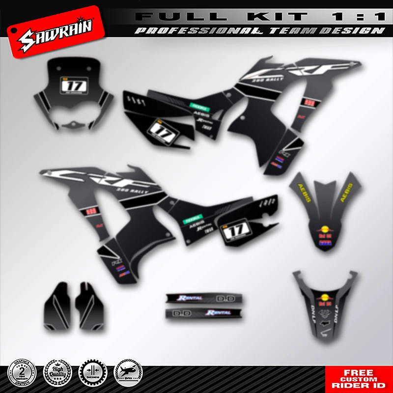 

Sawrain Motorcycle Graphics Backgrounds Decals Stickers Kit For Honda CRF250 RALLY 2017 2018 2019 2020