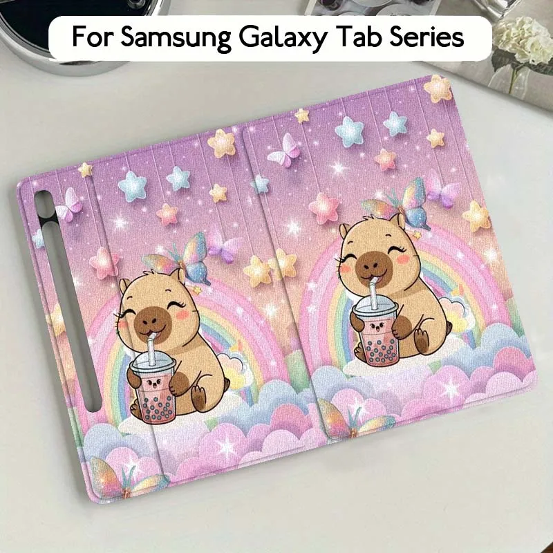 

Capybara Colorful Cartoon For Samsung Galaxy Tab S9 S10 S6 S7 S8 FE Plus Lite Inch Foldable Cover Tablet Case