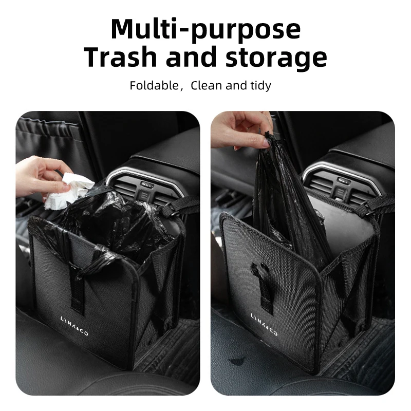 Car Trash Can Waterproof Rubbish Bin Seatback Hanging Organizer Bag For Lynk Co 01 02 + Hatchback 03+ Phev 05+ Phev 06 09