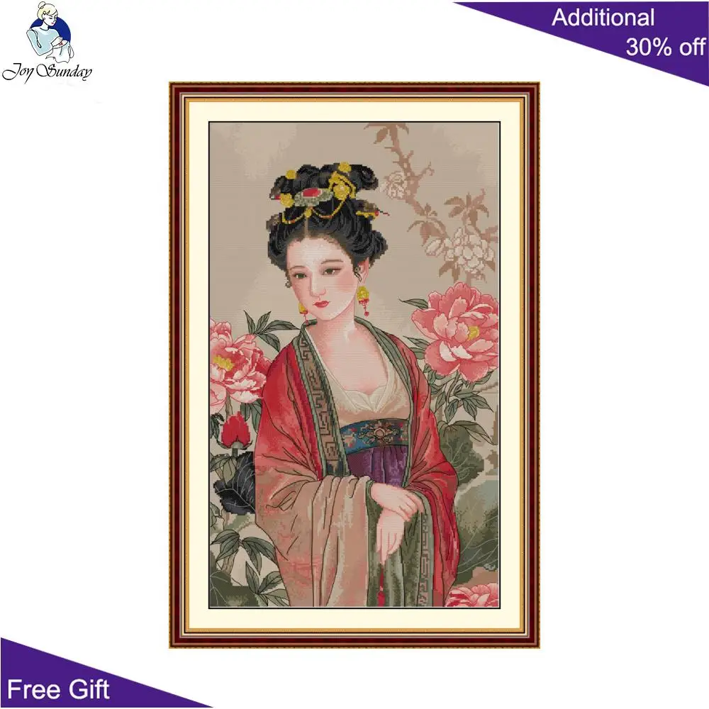 Joy Sunday Painting Of A Beautiful Woman Cross Stitch Kits, Ancient Chinese Beauty Home Decoration, RA680