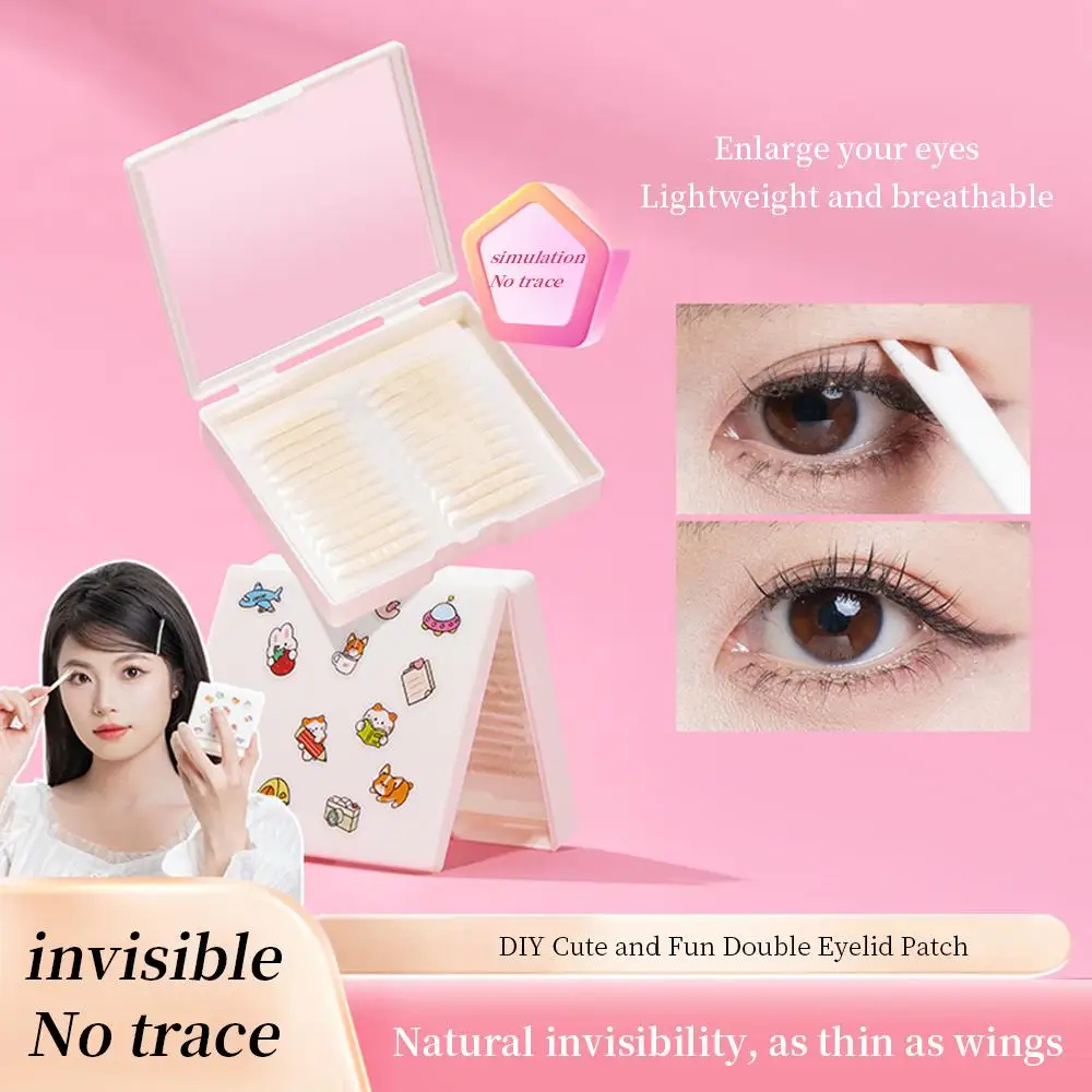 240 PCS Natural Invisible Double Eyelid Tape With Box, Waterproof And Long-lasting Shaping, Convenient Storage Beauty Tools