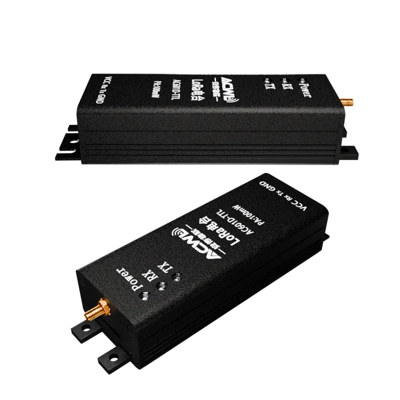AC601D_100mW  Micro-Power RF Wireless Data Transceiver Radio Station TTL Semi-duplex Transparent Transmission 6-8 km 20dBm 33dBm
