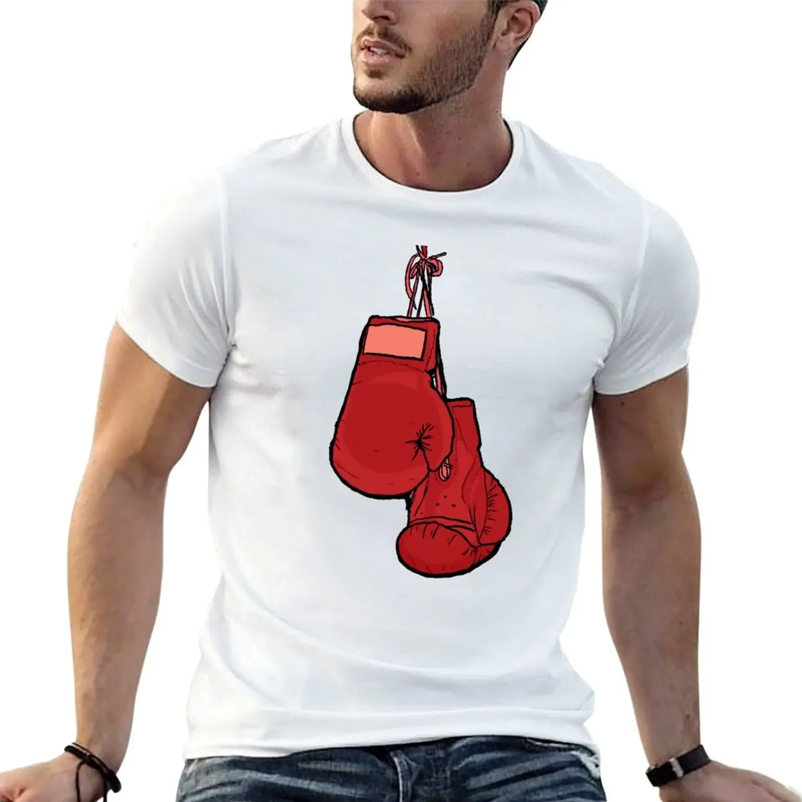 

Hanging Red Boxing Gloves T-shirt blanks anime clothes animal prinfor boys shirts graphic tees mens t shirt graphic