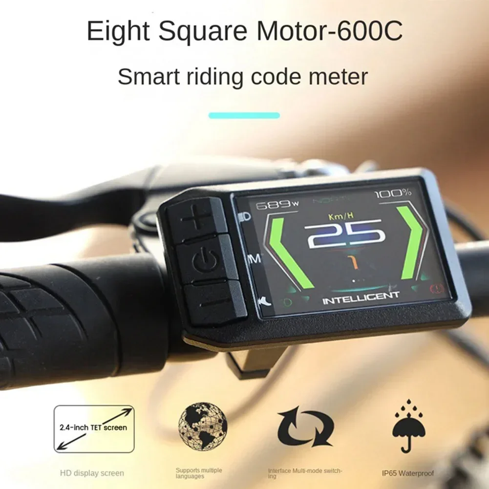 

Electric Bike Display Motor Speed Display Waterproof Wheel Diameter Setting 5PIN Interface Multiple Languages Support