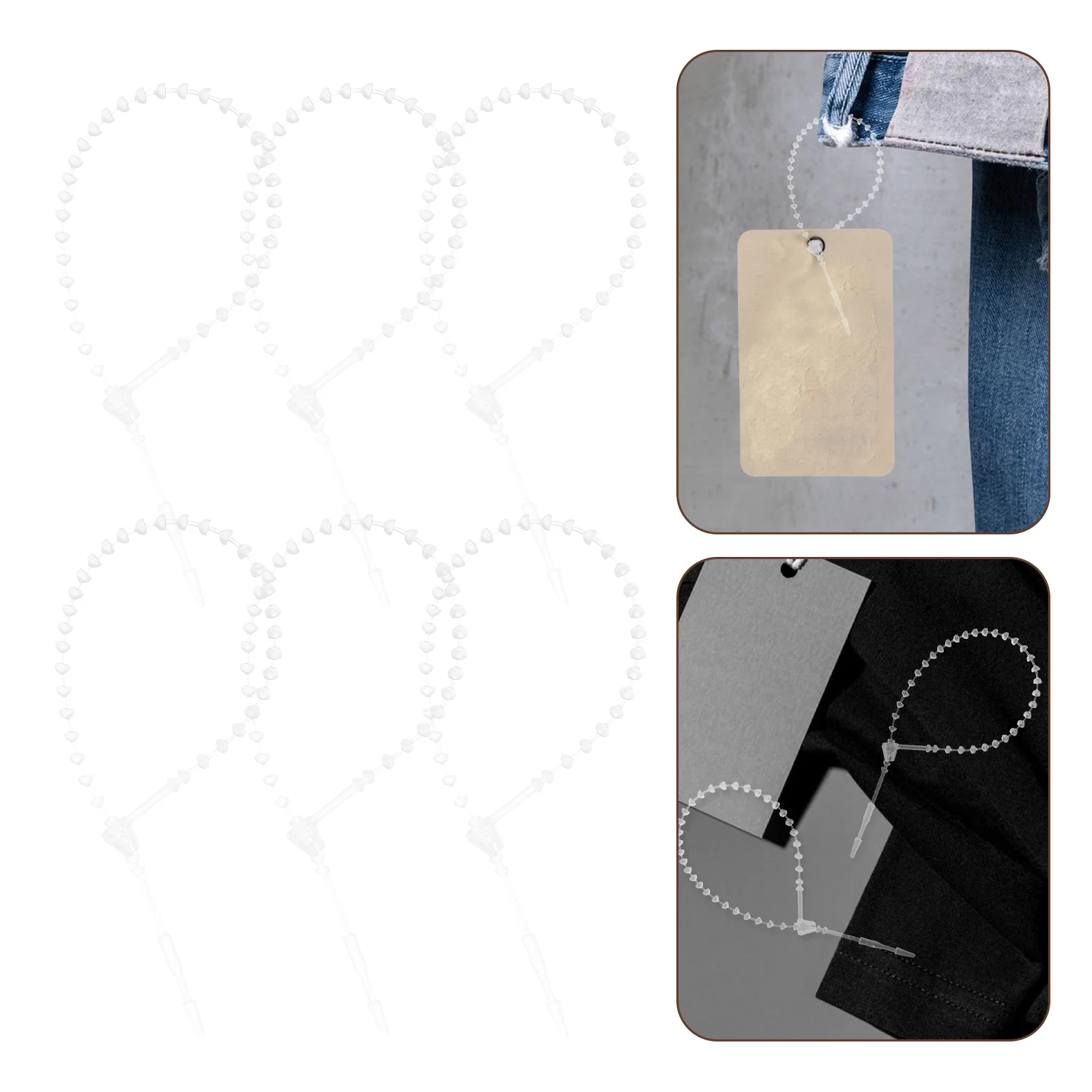 

Tag Rope Clothing Tags Ties Fasteners Clear Plastic Thread for Hang Beaded Retail Zip