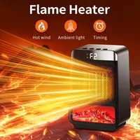 Fan Heater 3D Dynamic Flame Bathroom/Home Heater 4Gears ECO Electric Heater PTC Quick Heat Electric Heater 1200W Home Decorative
