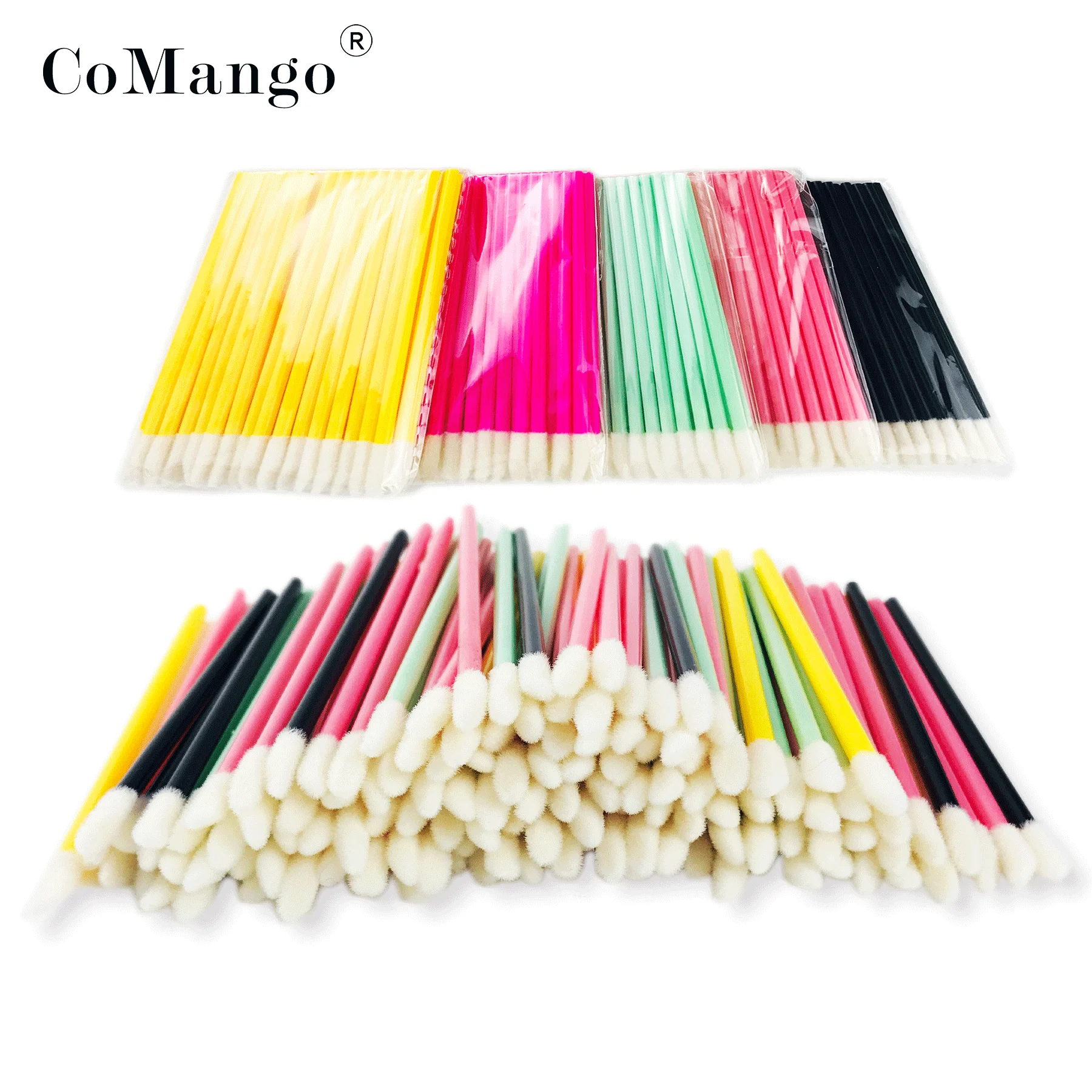 Comango – brosses à lèvres jetables, outils de démaquillage, nettoyage des cils, rouge à lèvres, brillant, Mascara, ensemble applicateur, 50 pièces