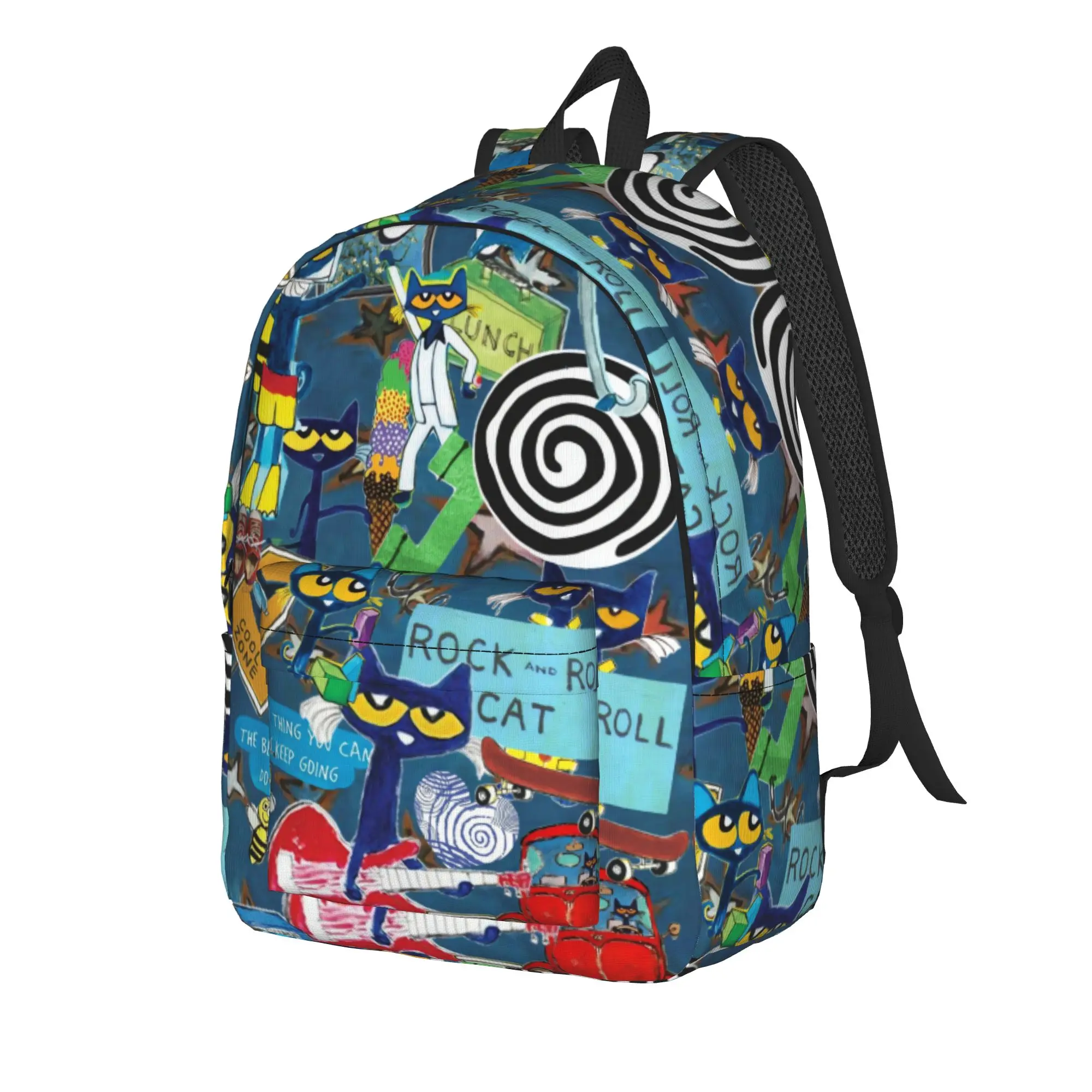Pete the Cat and His White Shoes Backpack  Travel Backpacks Teen Custom Big School Bags Cool Rucksack