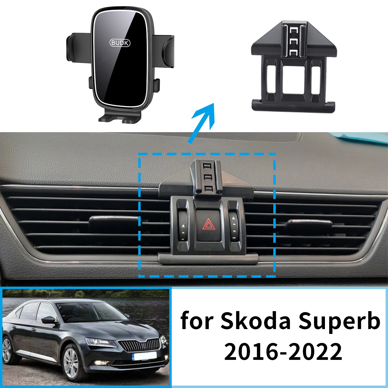 

​​fit for Skoda Superb 2016~2022 Custom Fit Phone Holder Mount Dashboard Screen Base No Drill Car​​ accessoires