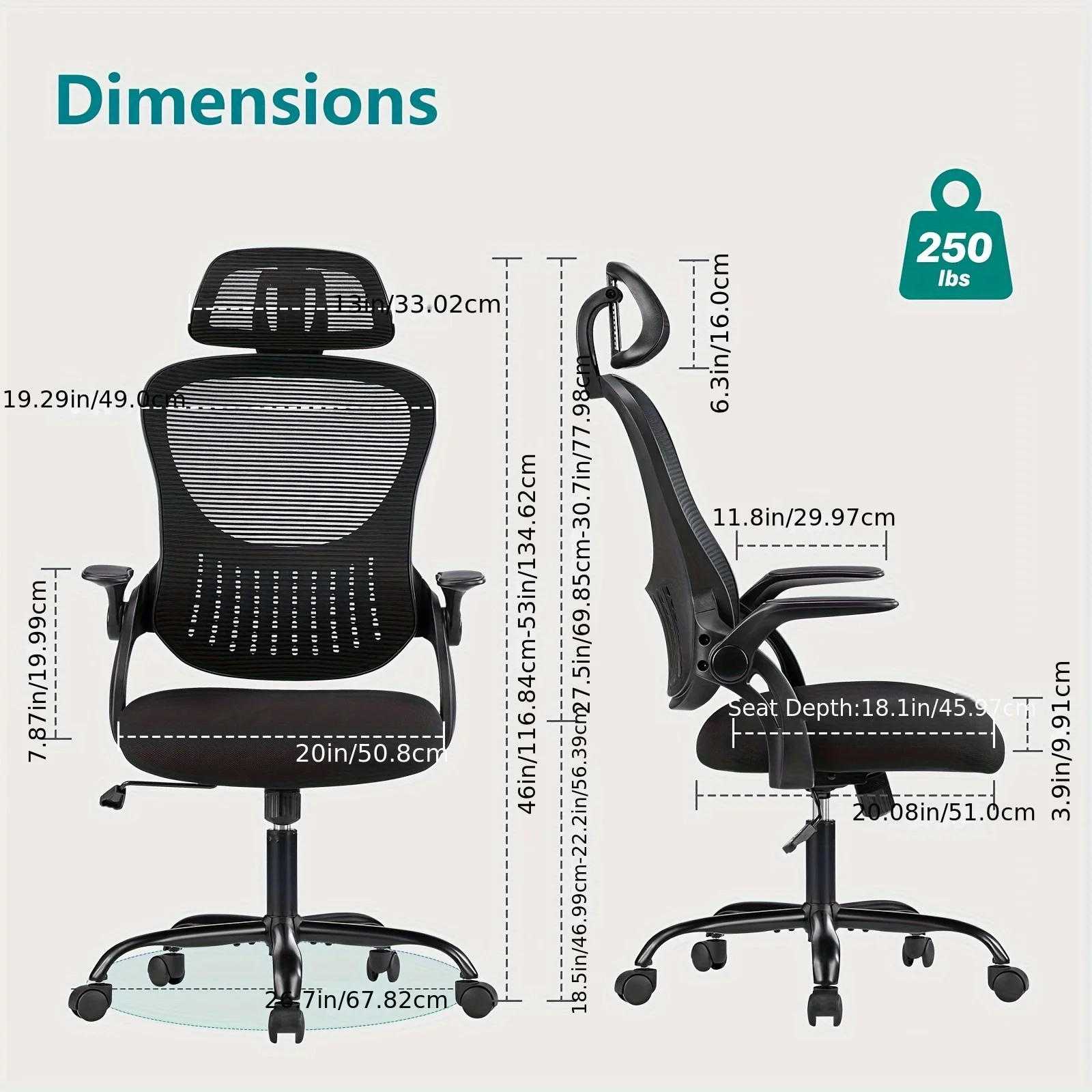 Supreme Comfort Ergonomic Hotel Computer Desk Chair - Premium High-Back, Breathable Mesh, Adjustable Headrest