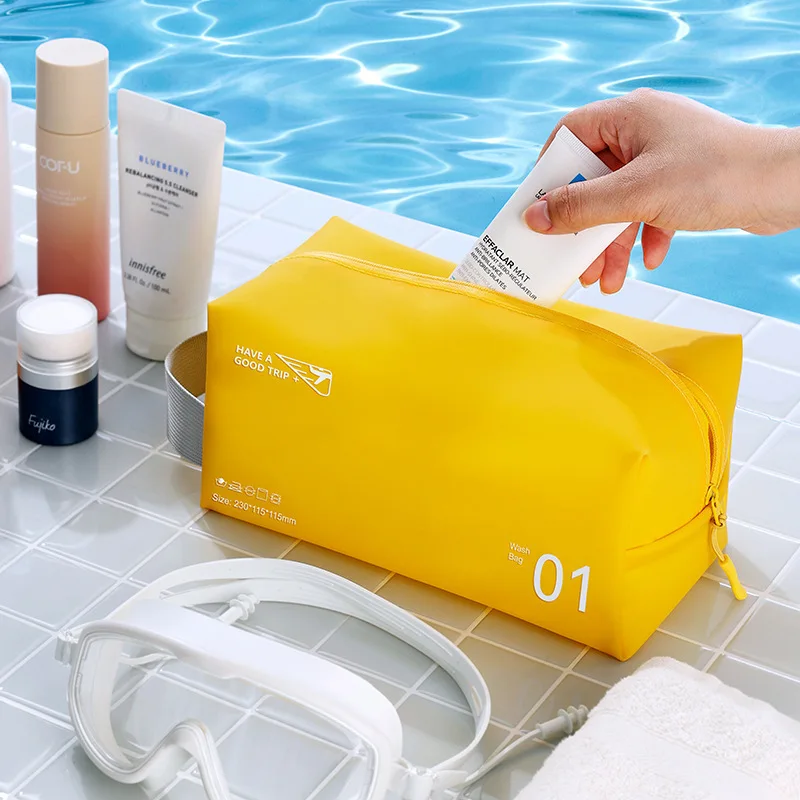 Swimming Storage Bag Portable Travel Toiletry Storage Bag Waterproof Cosmetic Bag Travel Toiletry Bag Solid Color Jelly Bag