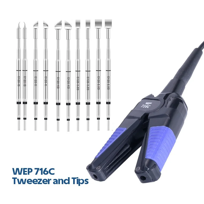 WEP C120 Cartridge Soldering Iron Tweezer Tips Replacement ONLY For 982D-I 982D-III Soldering Station