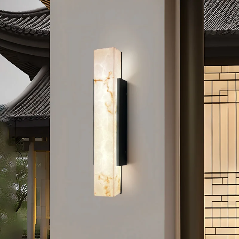 Modern Minimalist Outdoor Waterproof IP65 Lmitated Marble LED Wall Light AC85~265V Stainless Steel Porch Lamp For Street Adorn