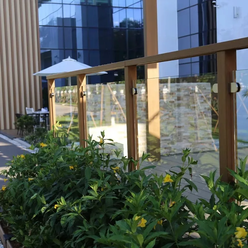 Glass aluminum stair handrails for gardens and residences