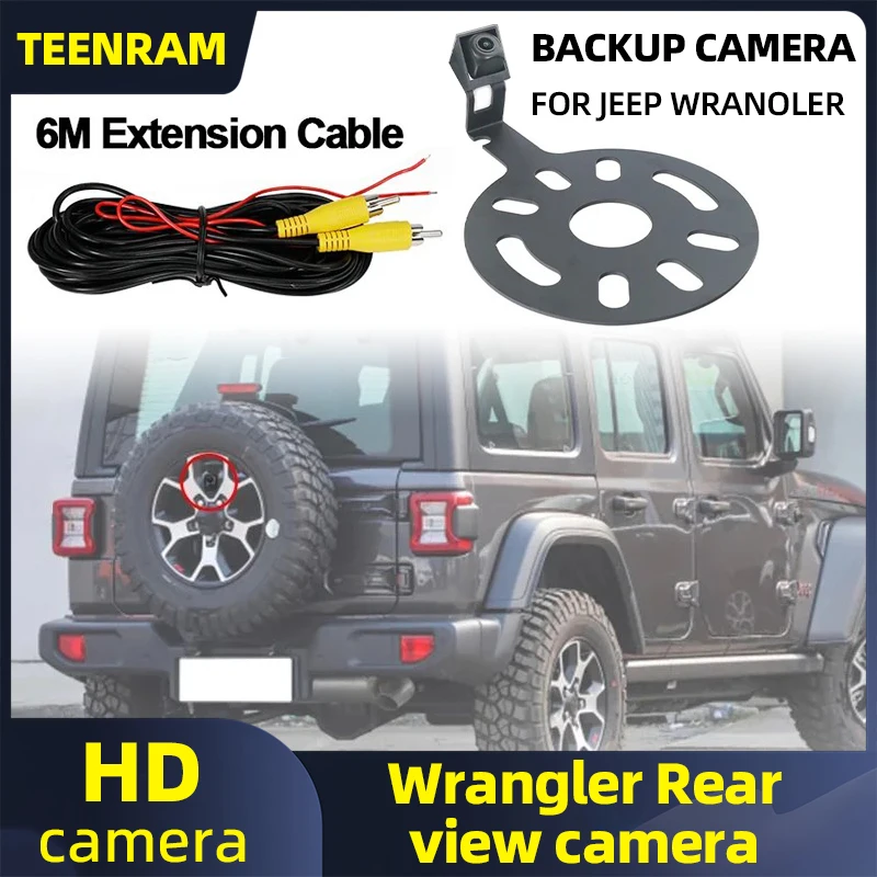 

TEENRAM для Wrangler с OEM радио, видеоремни, 12 В, автомобильная камера заднего вида, водонепроницаемая резервная камера заднего вида, полноцветная металлическая камера