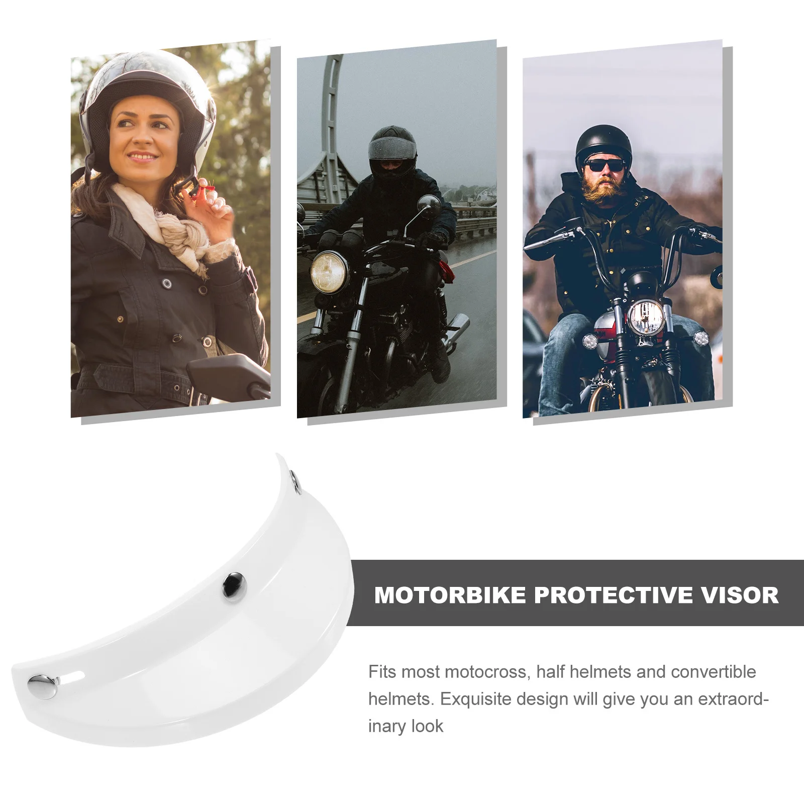

Motorbike Protective Visor Durable Vintage Classic Style Anti Glare Safety Riding Gear Quick Fit Summer Sun Visor Replacement