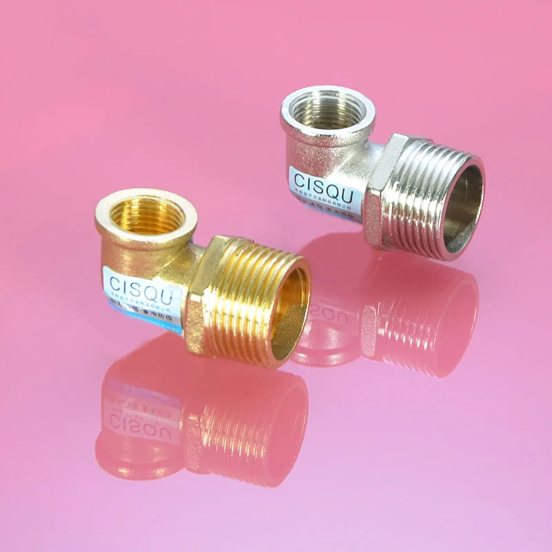 1 inch koperen 45 graden elleboog 4/6 "buitendraad x 32*25 binnendraad variabele diameter dubbele draadfitting voor loodgieterswerk en gas