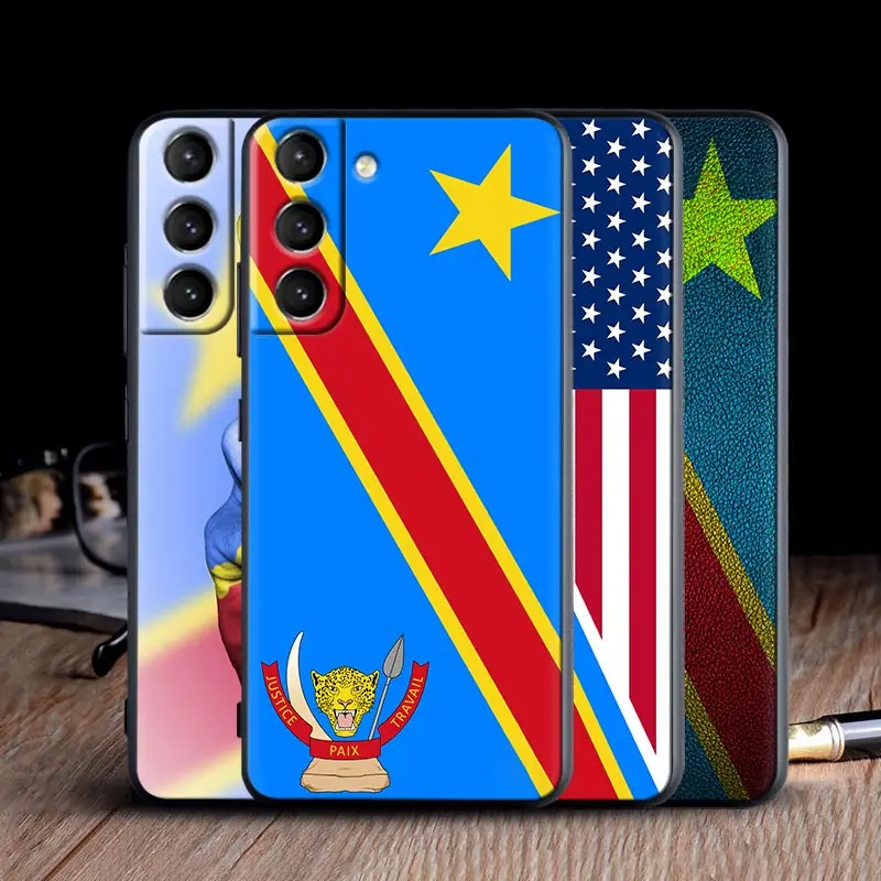 Democratic Republic Congo Flag Silicone Case For Samsung Galaxy S23 S24 Ultra S21 S20 FE Cover For Galaxy S22 s23 S10 Plus Cases