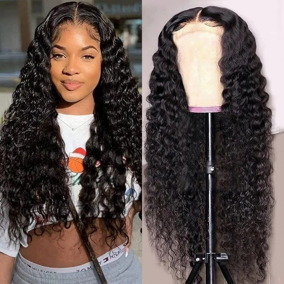 

30 36 Inches Deep Wave 13x6 HD Transparent Lace Front Human Hair Wig 13x4 Curly Wave Lace Frontal Wigs For Women