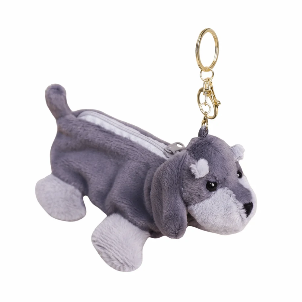 

Stuffed Dog Coin Purse Large-capacity Multi Functional Cartoon Wallet Keychain Solid Color Stationery Storage Bag Children