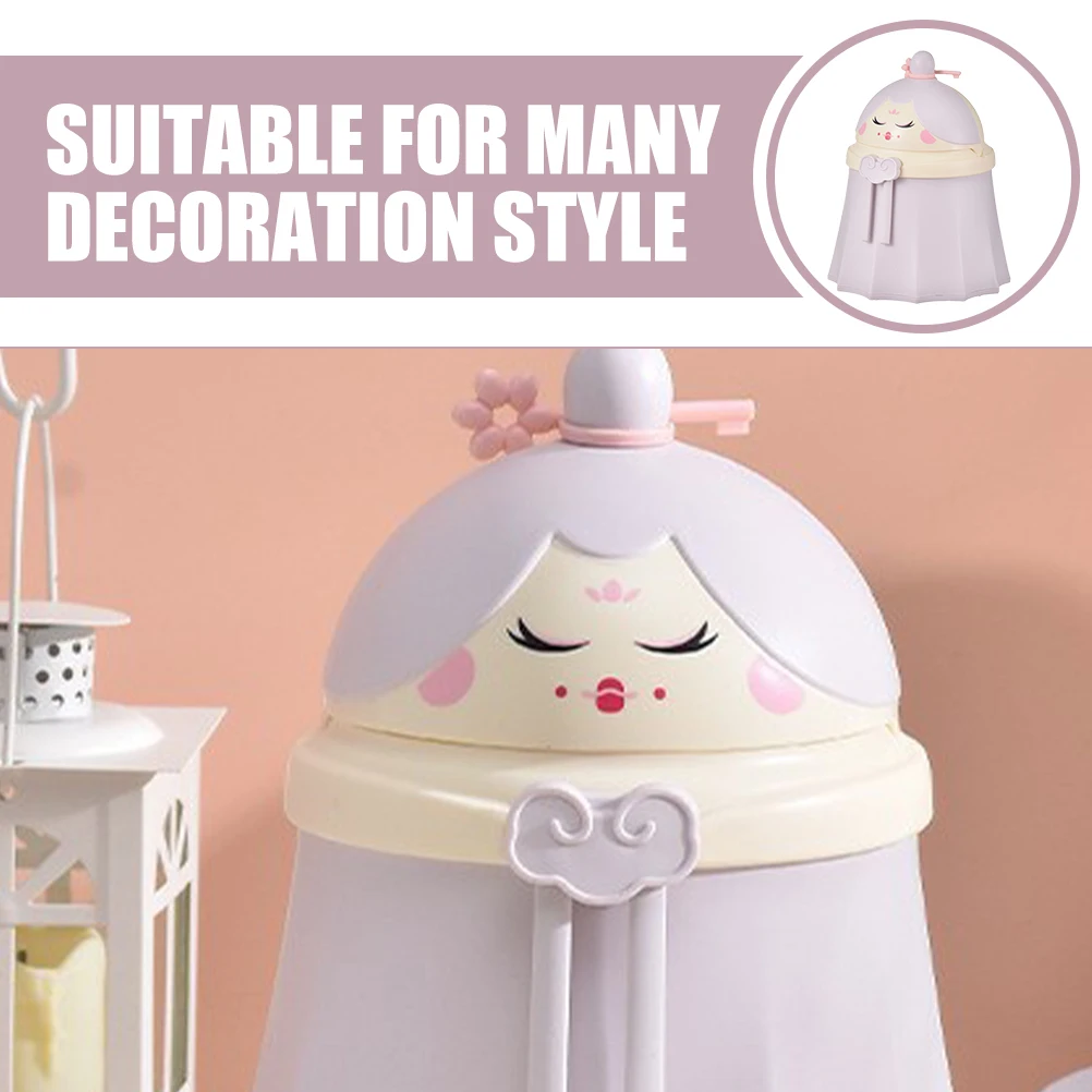 

Chinese Style Trash Can Garbage Bin Small Waste Basket Bedroom Trashcan Plastic Wastebasket Lid Home Office Kitchen Bathroom Use