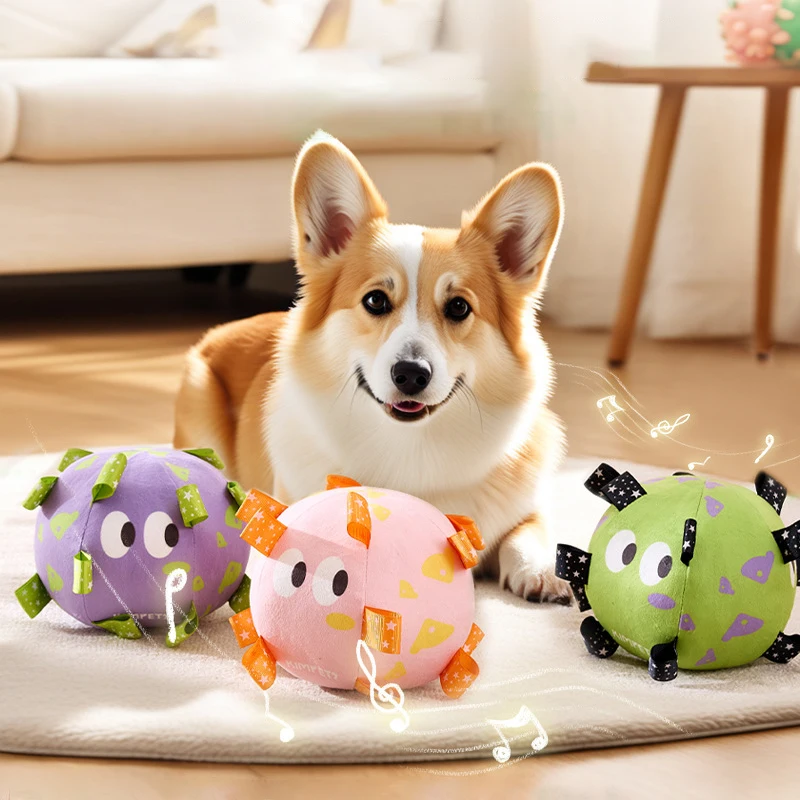 

Bite-Resistant Plush Soccer Interactive Dog Toy Ball Washable Built-in Bell Outdoor Training Dog Chew Toy Brinquedos Para Cães