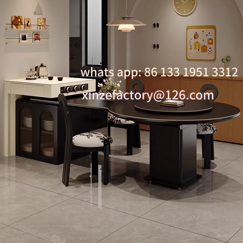 طاولة جزيرة قابلة للسحب متعددة الوظائف قابلة للتخصيص، طاولة مستديرة متغيرة متكاملة للمنزل الحديث #2